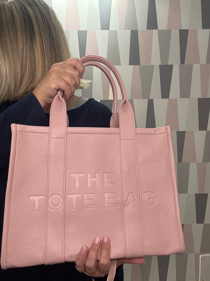 Borsa a mano in simil pelle- TOTE- rosa